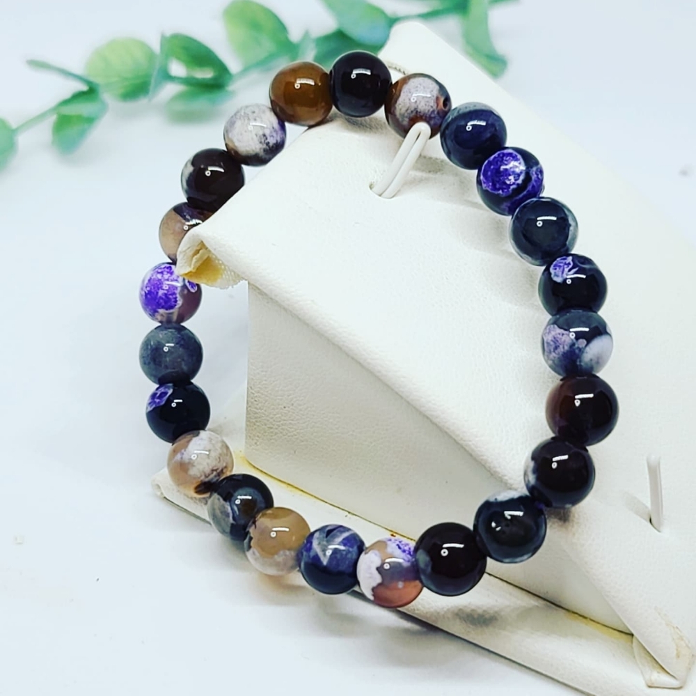 Rainbow Agate beaded bracelet 8 mm